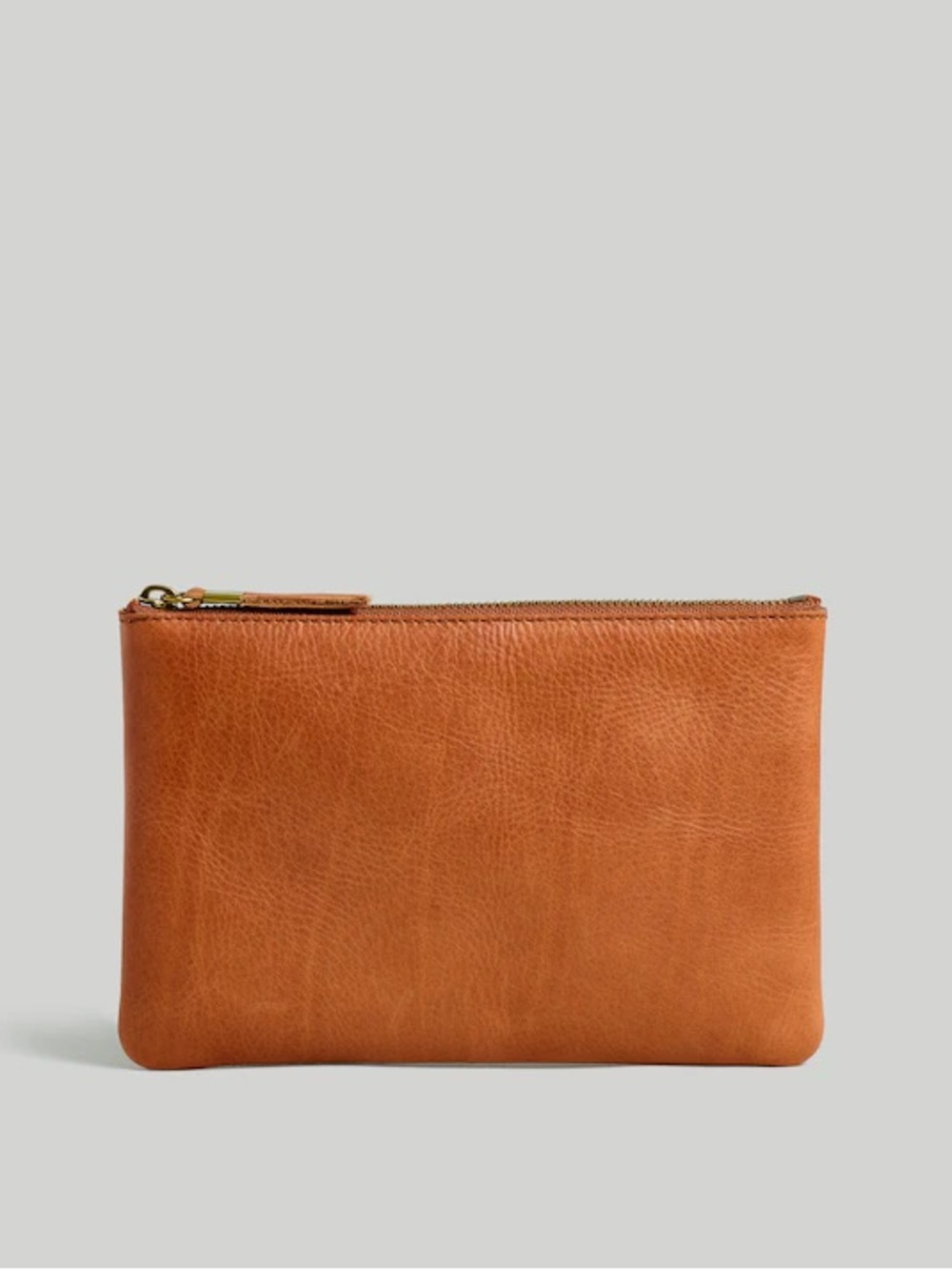 Madewell Leather Pouch Clutch English Saddle NEW